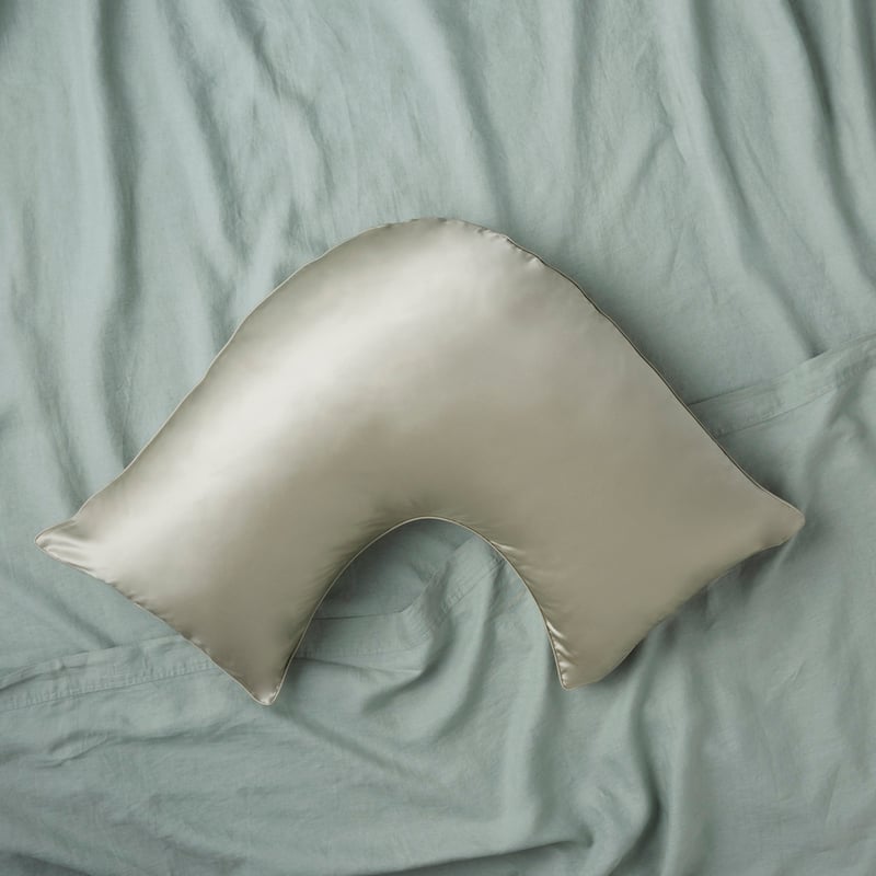 Pure Silk Tea Green U Shape Pillowcase