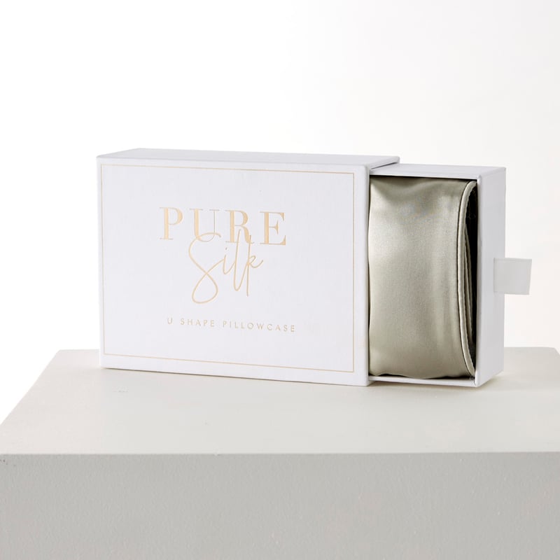 Pure Silk Tea Green U Shape Pillowcase