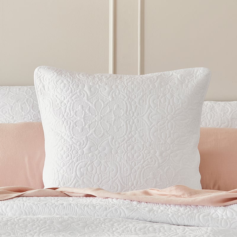 Chloe Quilted White Pillowcase
