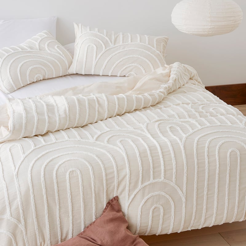 Archie Tufted Macadamia Quilt Cover Separates