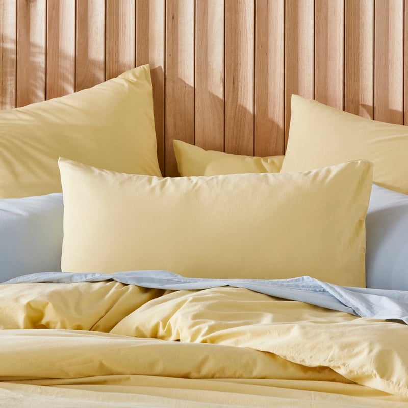 Stonewashed Cotton Dusty Lemon Quilt Cover Separates