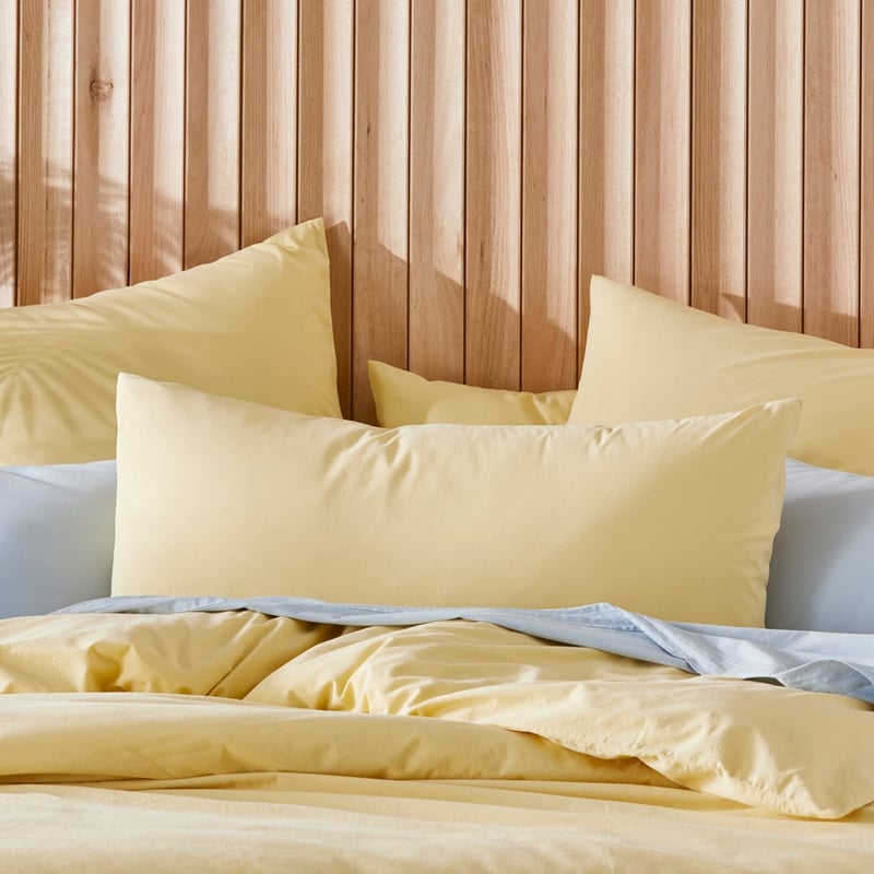 Stonewashed Cotton Dusty Lemon Quilt Cover Separates