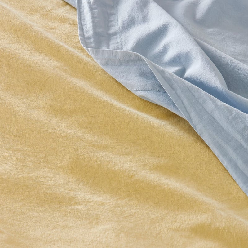 Stonewashed Cotton Dusty Lemon Quilt Cover Separates