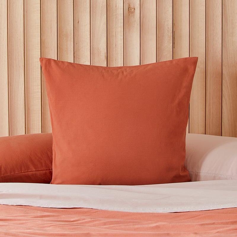Stonewashed Cotton Paprika Pillowcases