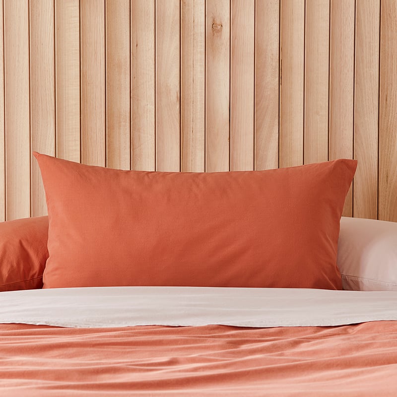 Stonewashed Cotton Paprika Pillowcases