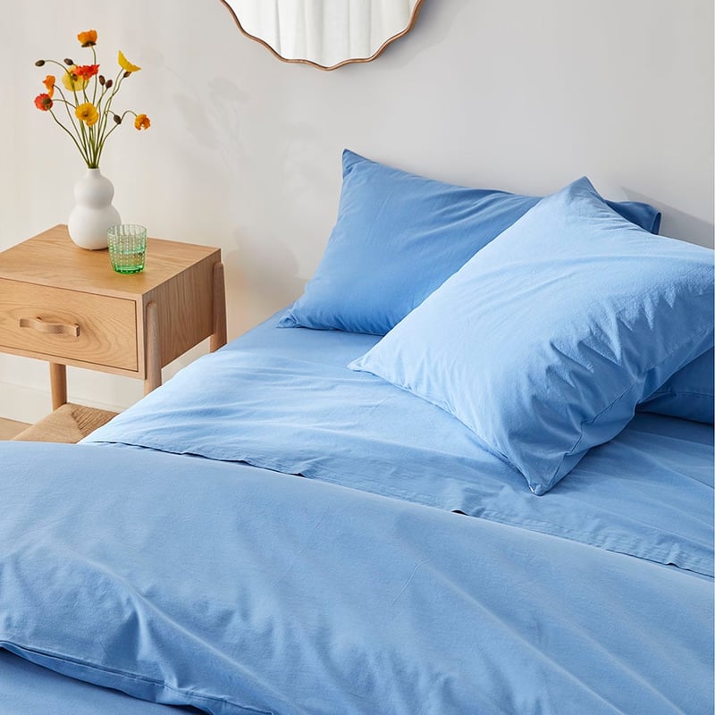 Stonewashed Cotton French Blue Pillowcases