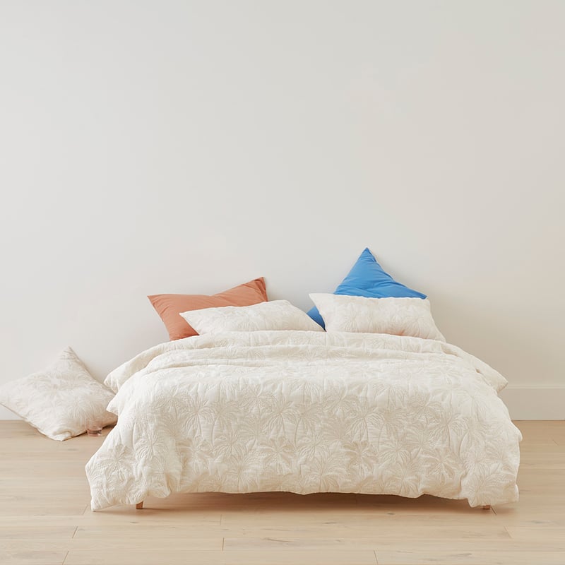 Coconut Palm Natural Quilted Pillowcases