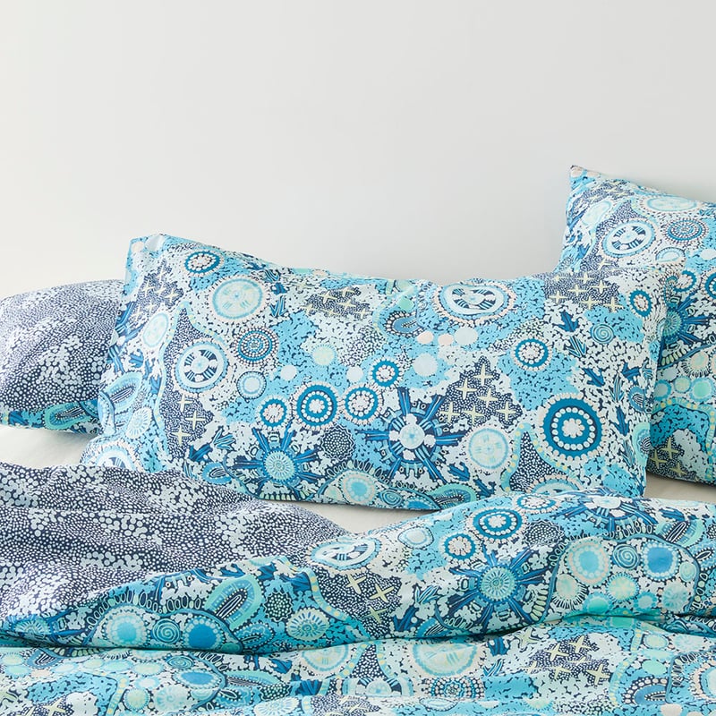 Cungelella Kalkatungu Blue Pillowcases