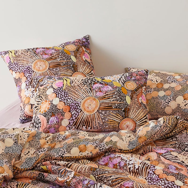 Cungelella Yamamillah Pink Earth Quilted Quilt Cover Separates