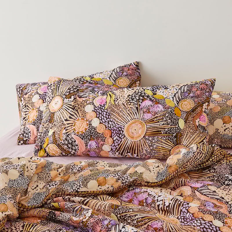 Cungelella Yamamillah Pink Earth Quilted Quilt Cover Separates