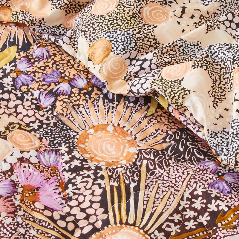 Cungelella Yamamillah Pink Earth Quilted Quilt Cover Separates