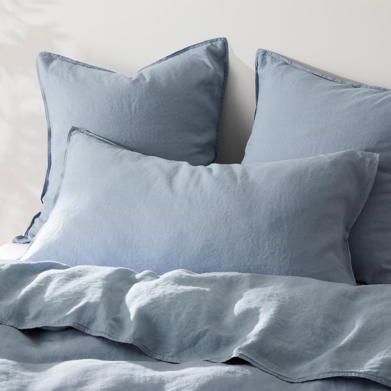 Vintage Washed Linen Dusk Blue Pillowcases