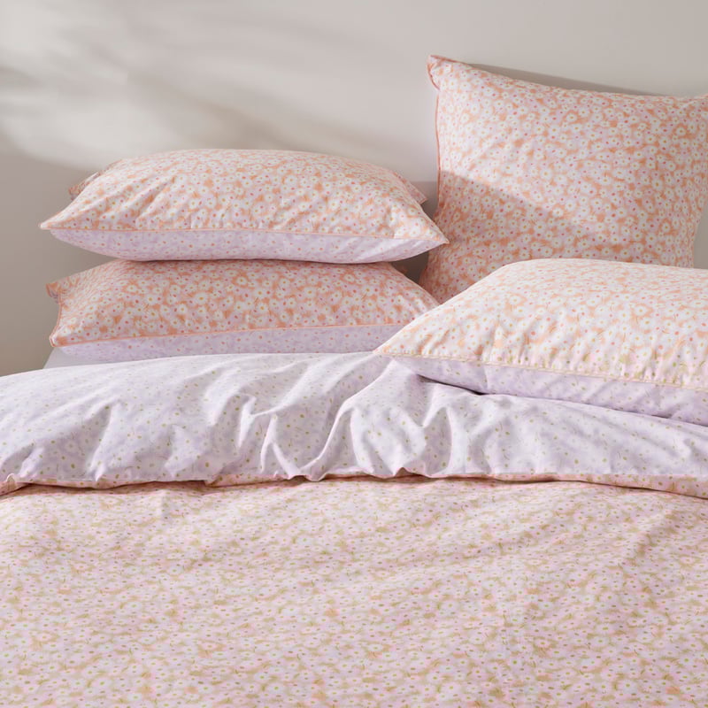 Daisy Meadow Peach Quilt Cover Set + Separates