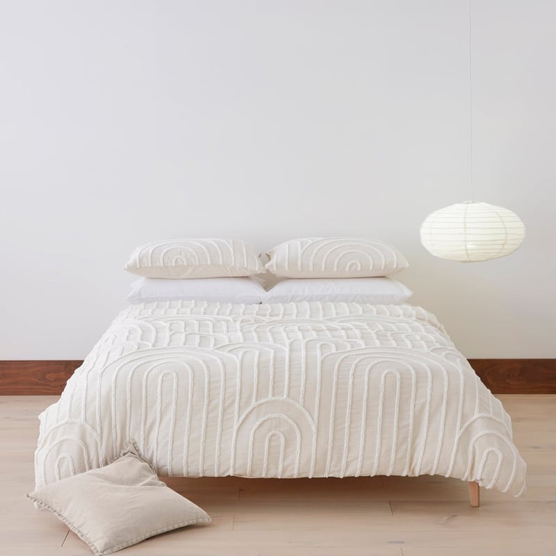 Archie Tufted Macadamia Quilt Cover Separates