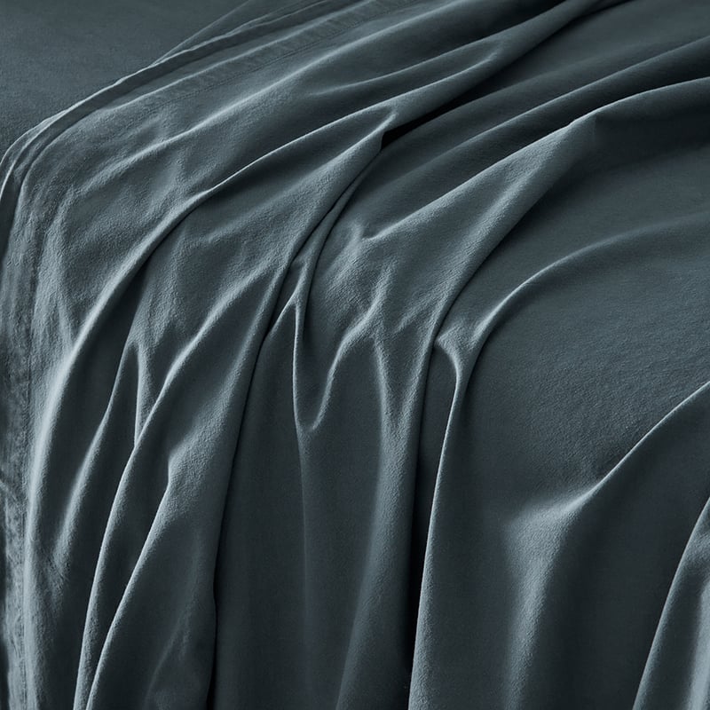 Stonewashed Cotton Dark Slate Sheet Set