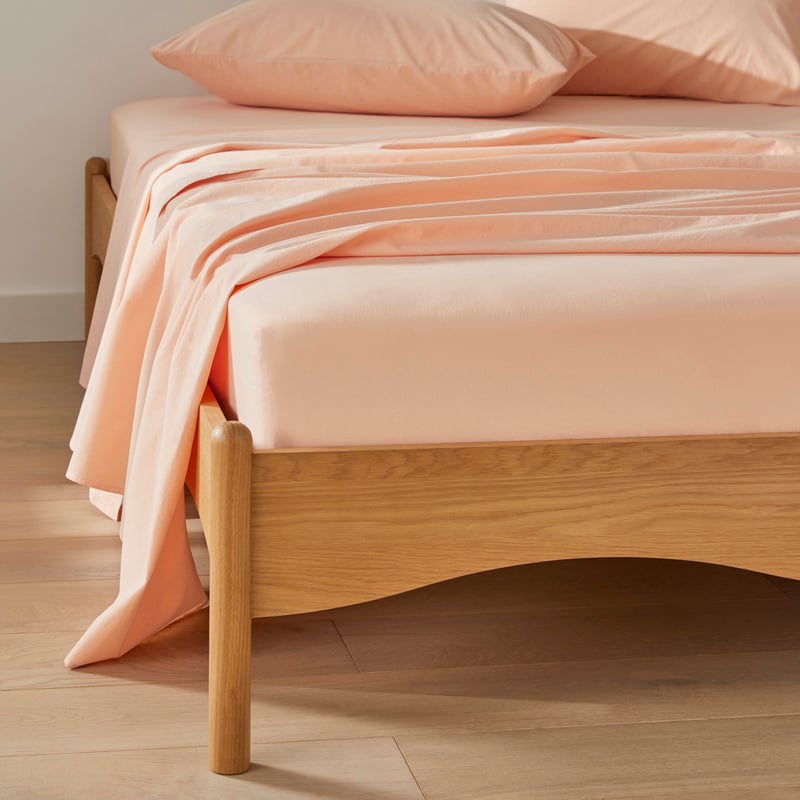 Stonewashed Cotton Pale Peach Sheet Set