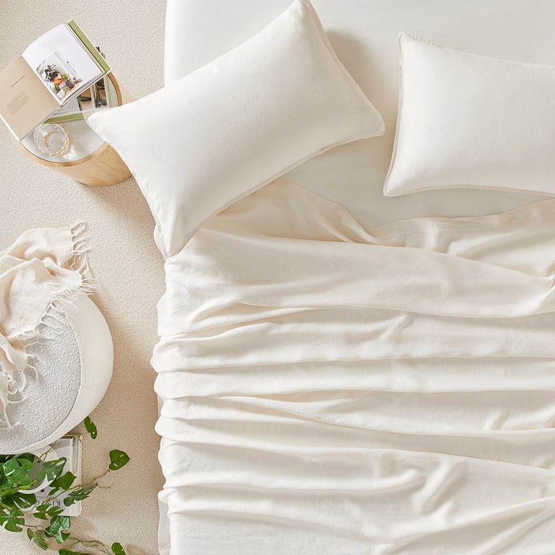 Vintage Washed Linen Pearl Sheet Separates