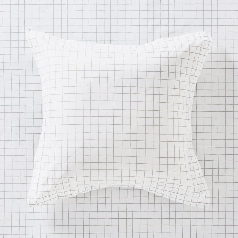 1500TC Brooklyn Printed Silver Grid Sheet Separates