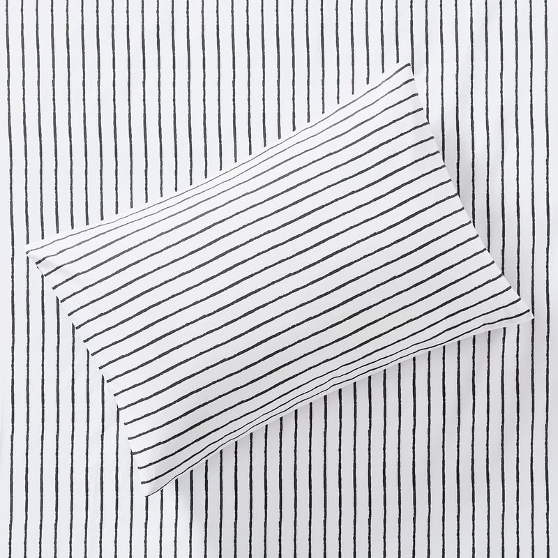 1500TC Brooklyn Printed Charcoal Stripe Sheet Set