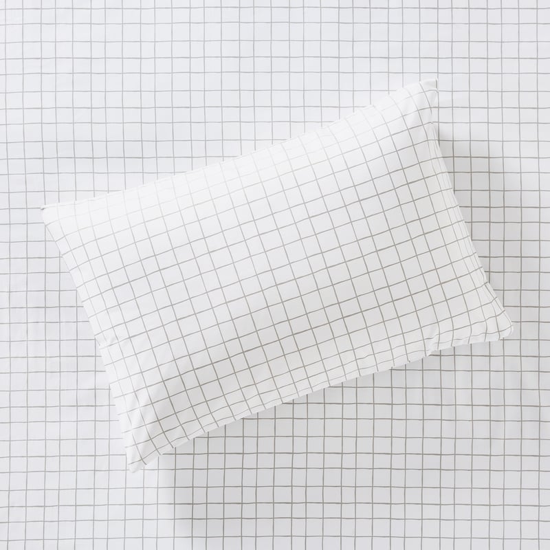 1500TC Brooklyn Printed Silver Grid Sheet Set