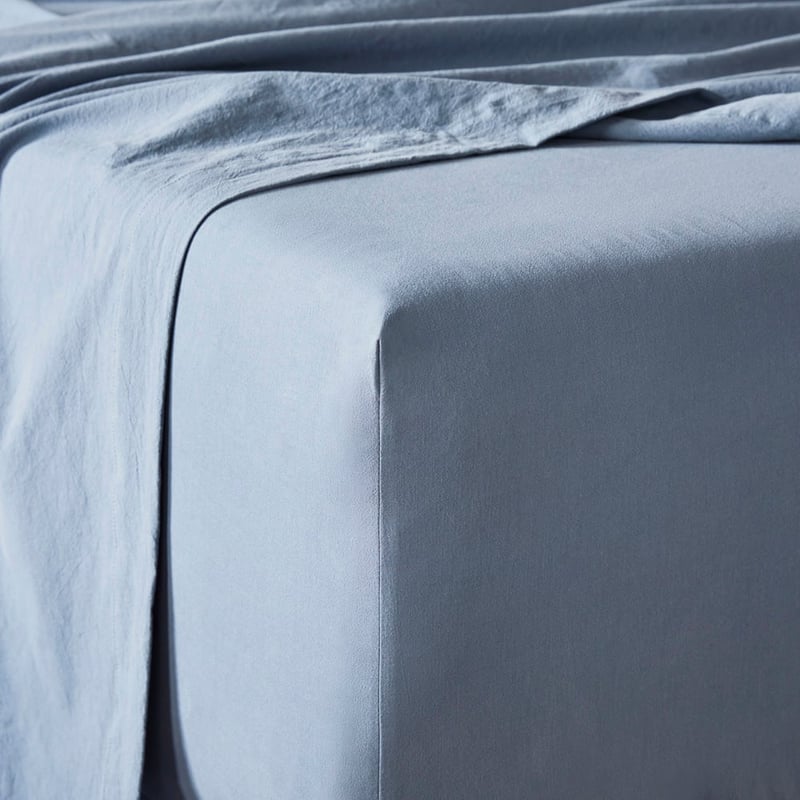 Stonewashed Cotton Storm Blue Sheet Set