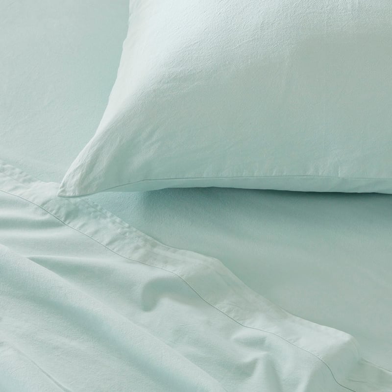 Stonewashed Cotton Mint Sheet Set
