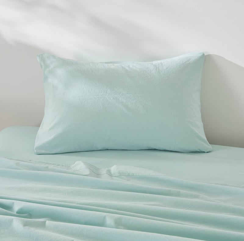 Stonewashed Cotton Mint Sheet Set
