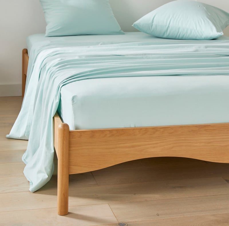 Stonewashed Cotton Mint Sheet Set