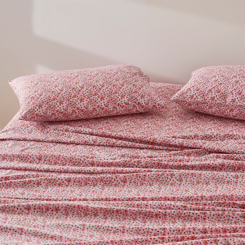 Pippa Pink Floral Printed Sheet Set