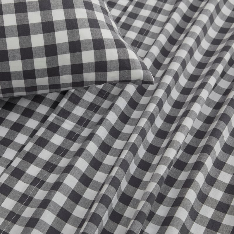 Yarn Dyed Coal Gingham Sheet Set