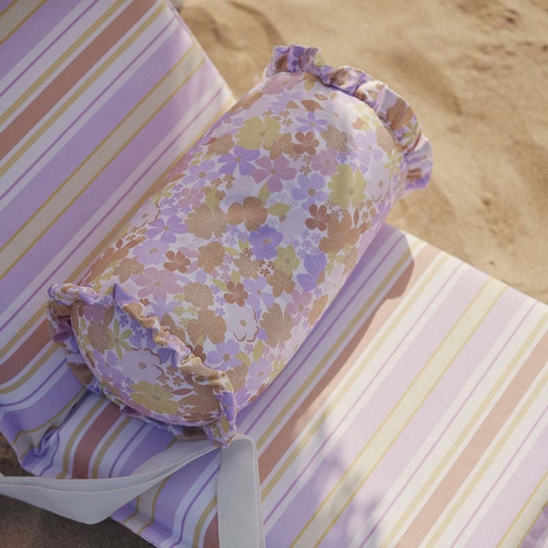 Lilac Multi Stripe Padded Canvas Beach Chair