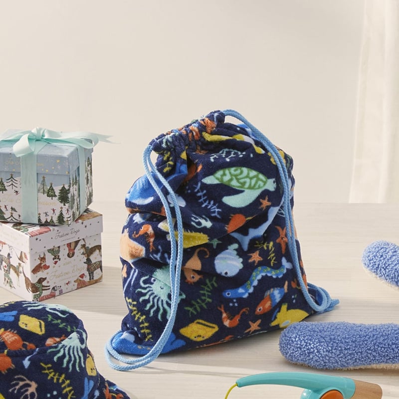 Kids Sealife Terry Beach Bag
