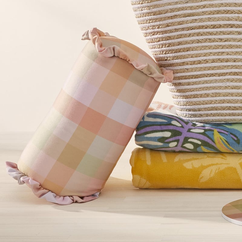 Eden Check Cylinder Beach Pillow
