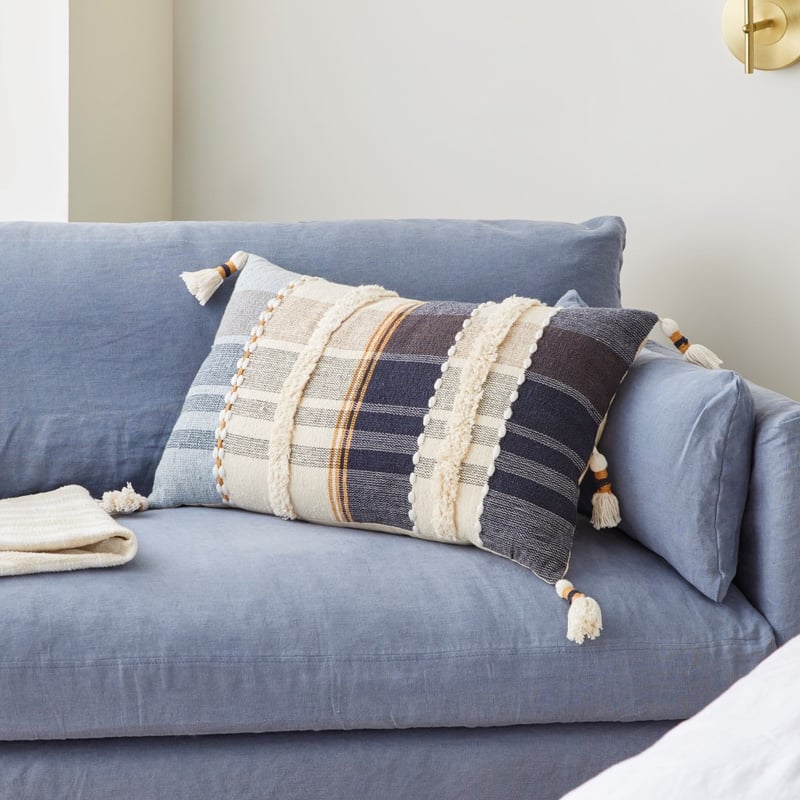 Connecticut Blue Check Cushion