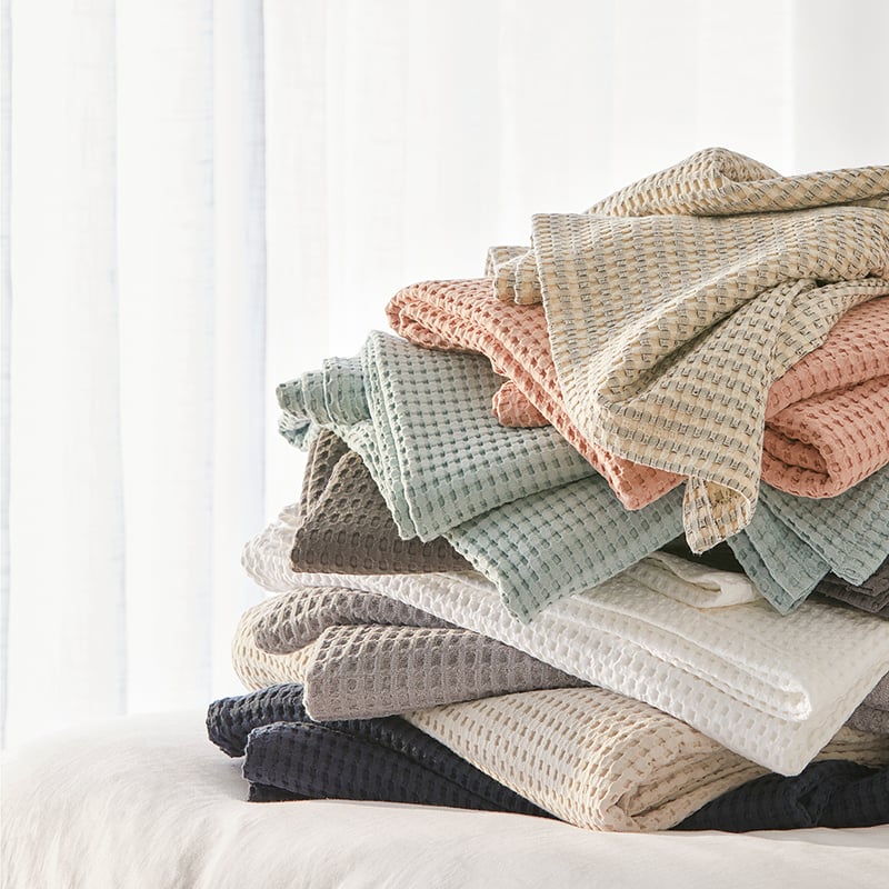 European Collection Turkish Cotton Desert Sand Waffle Blanket