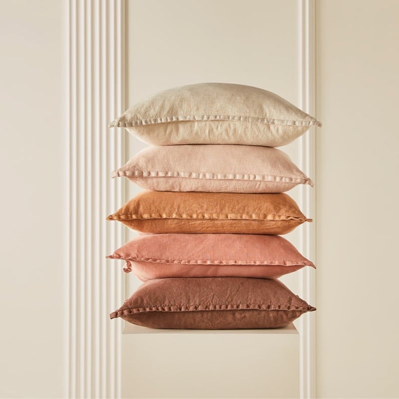 Belgian Sandstone Vintage Washed Linen Cushion
