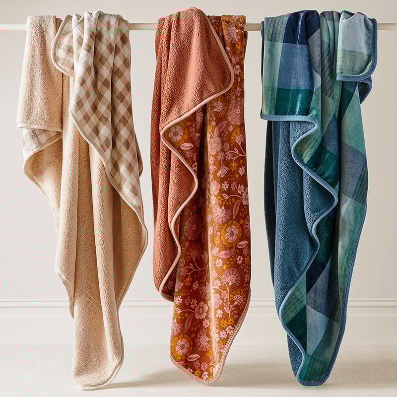 Sherpa Natural Gingham Blanket