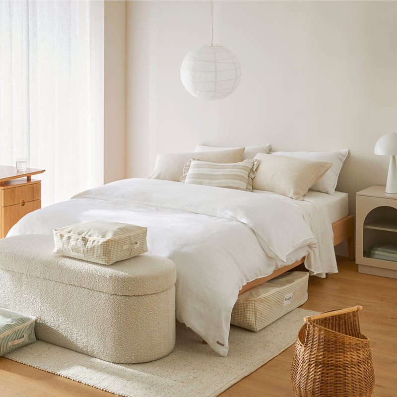 Vintage Washed Linen White Quilt Cover Separates