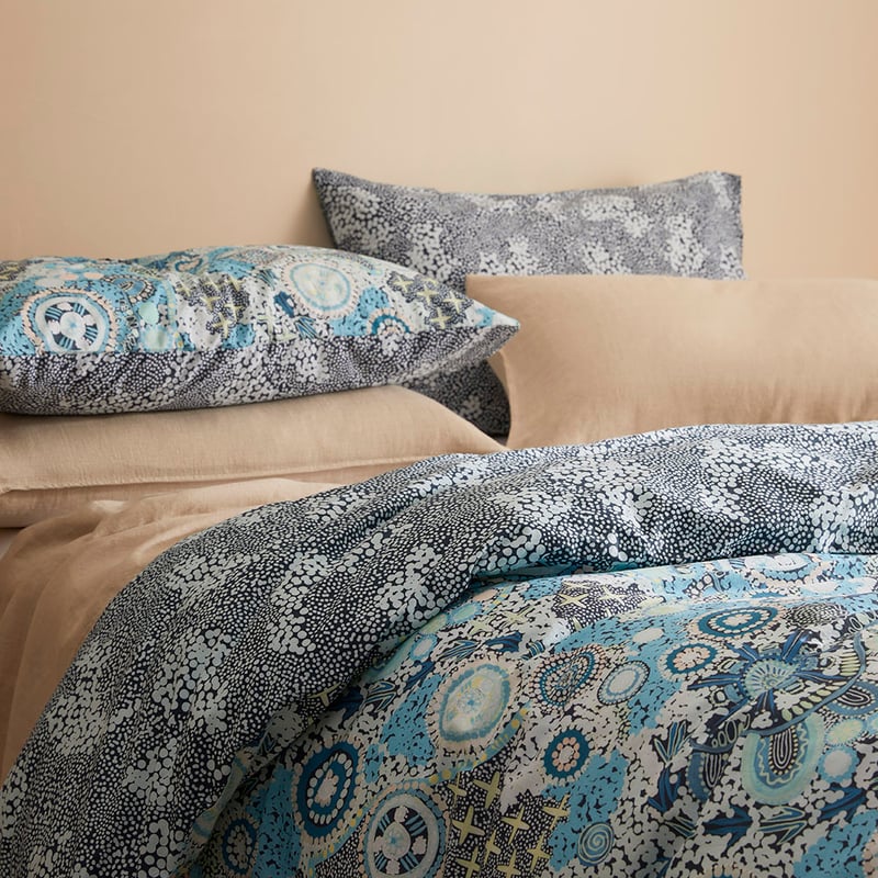 Cungelella Kalkatungu Blue Pillowcases