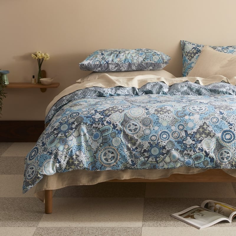 Cungelella Kalkatungu Blue Quilt Cover Set + Separates