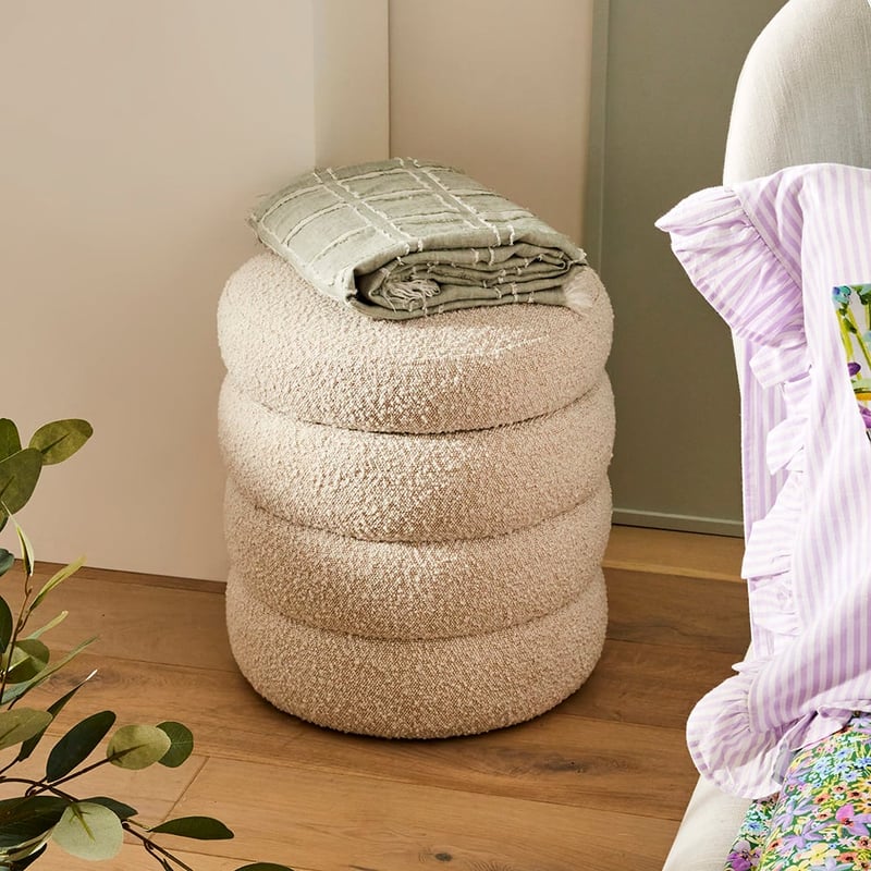 Memphis Cream Boucle Storage Ottoman