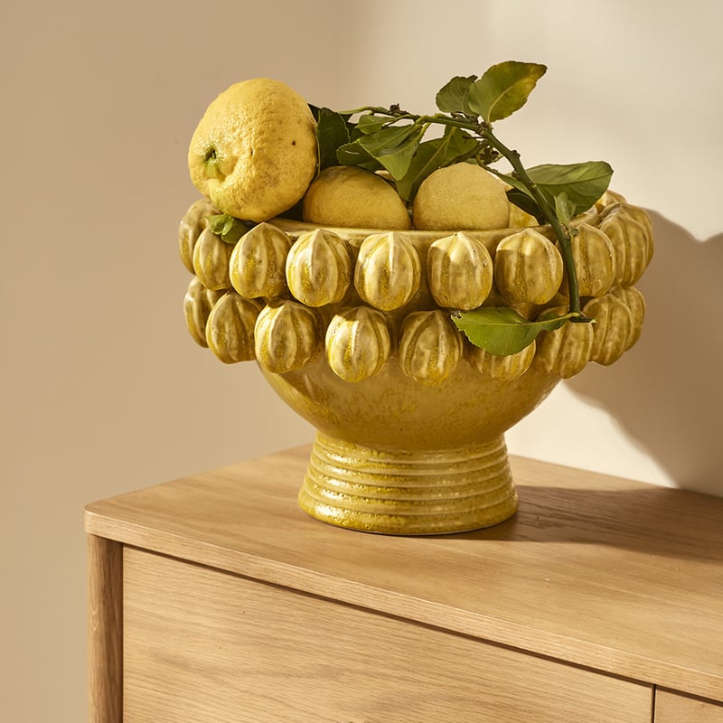 Citron Yellow Footed Vase