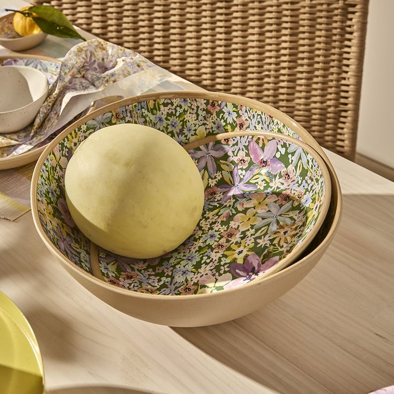 Summer Sorbet Green Floral Melamine Servingware