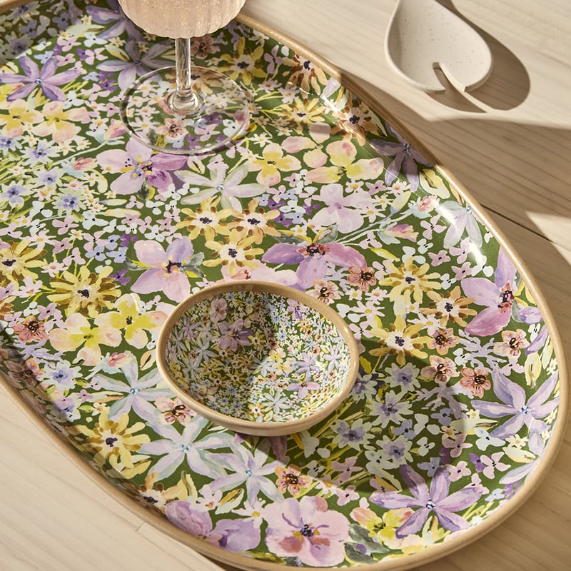 Summer Sorbet Green Floral Melamine Servingware