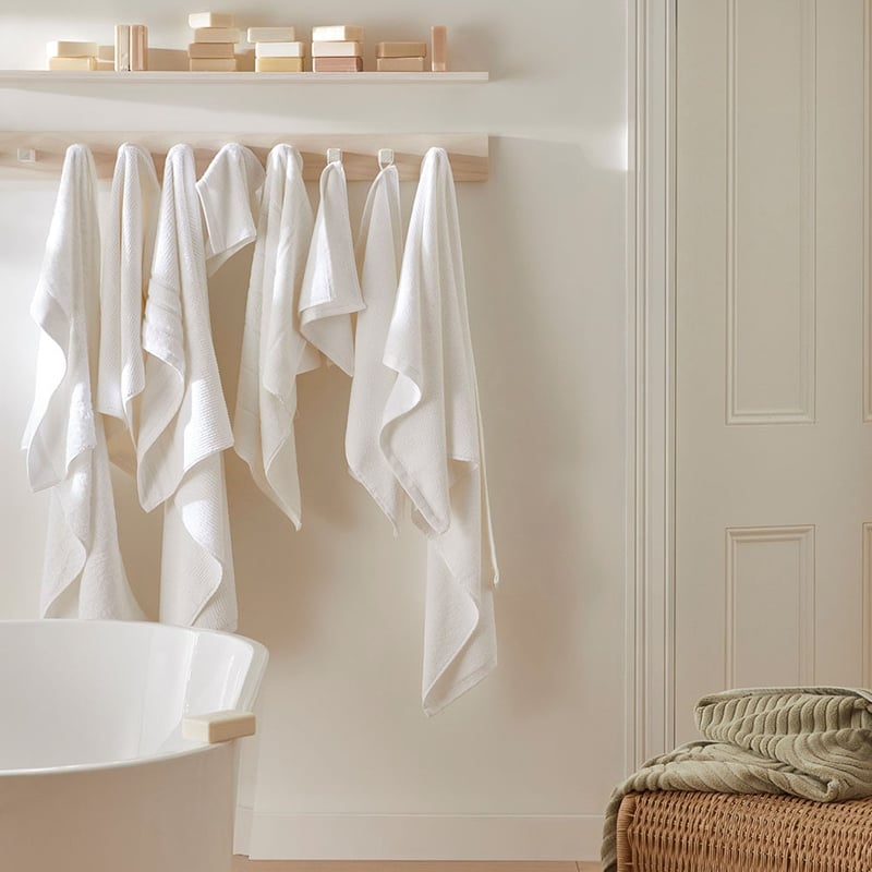 Navara Snow Solid Bamboo Cotton Towel Range