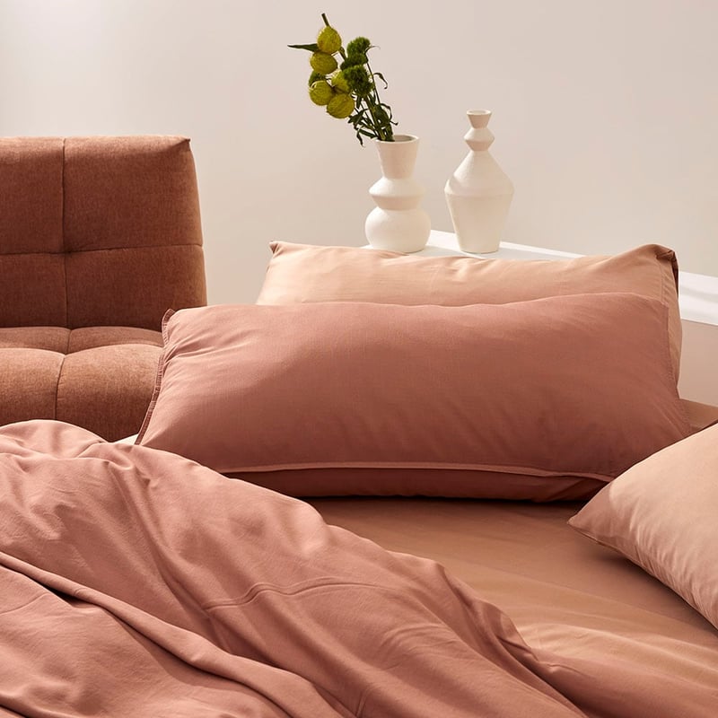 Bamboo Linen Twin Needle Earth Quilt Cover Separates