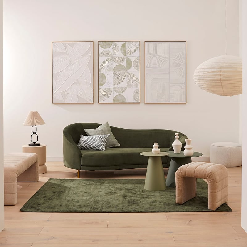 Caspian Green & White Cushion