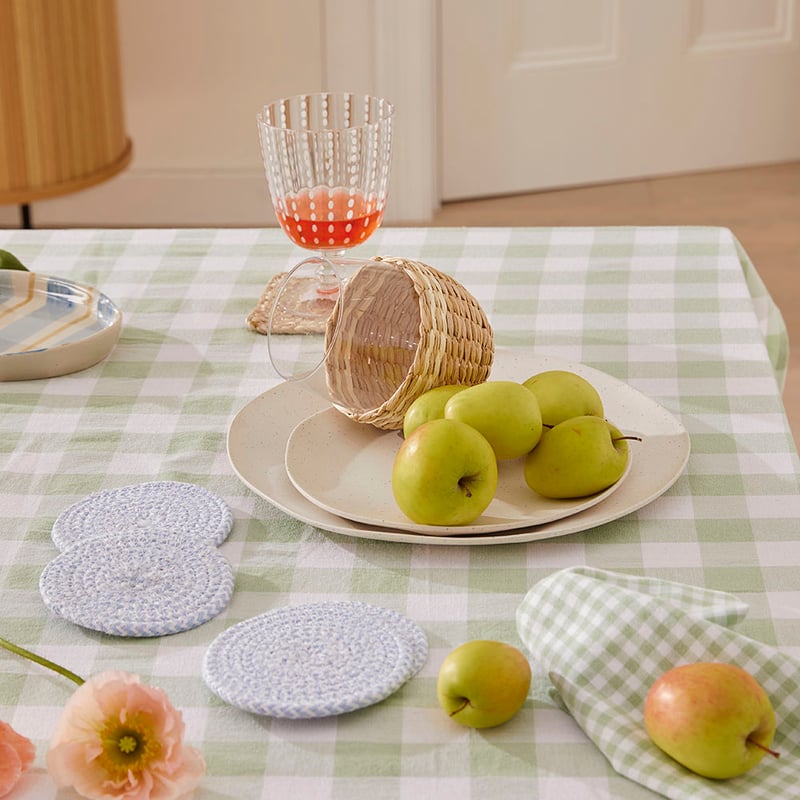 Sadie Mint Gingham Tablecloth