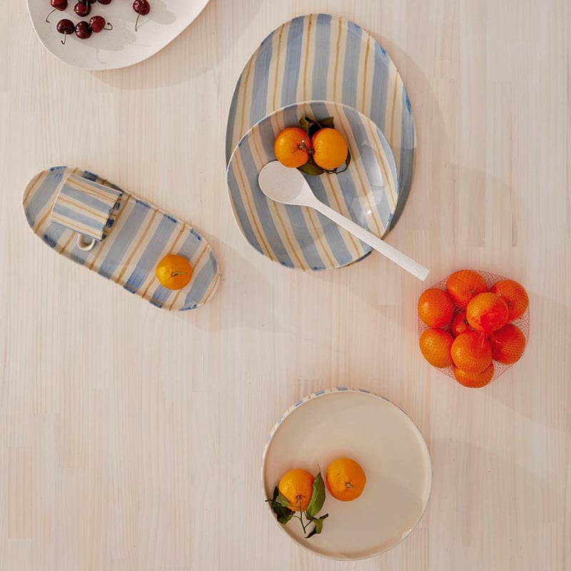 Soho Blue Stripe Servingware