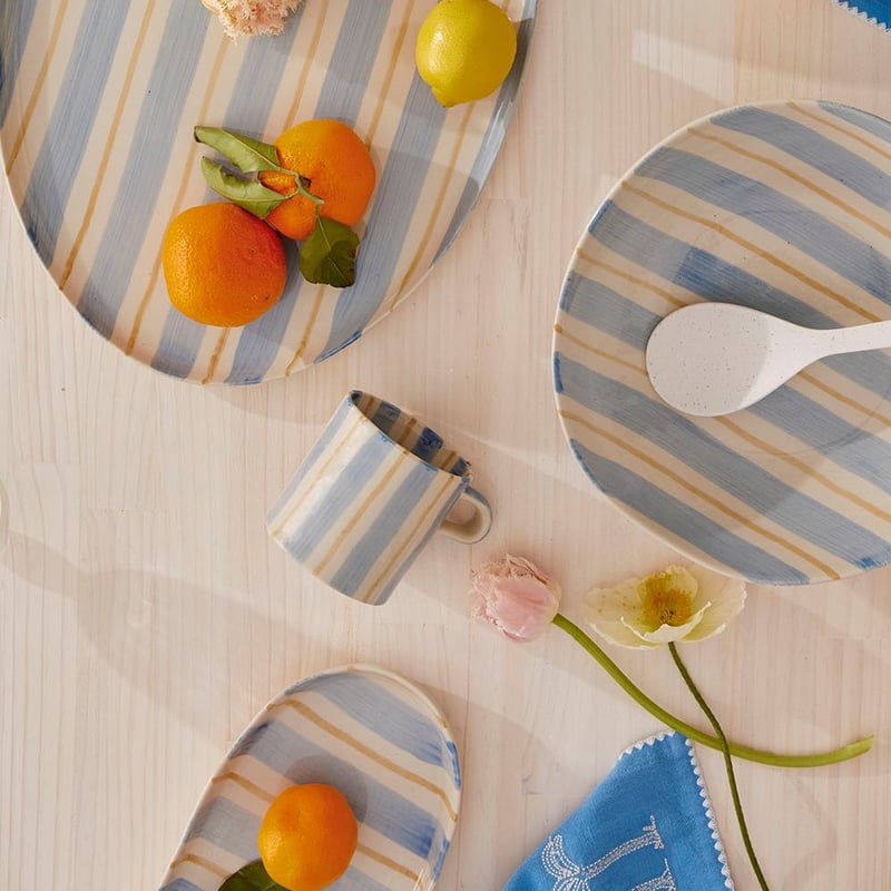 Soho Blue Stripe Servingware
